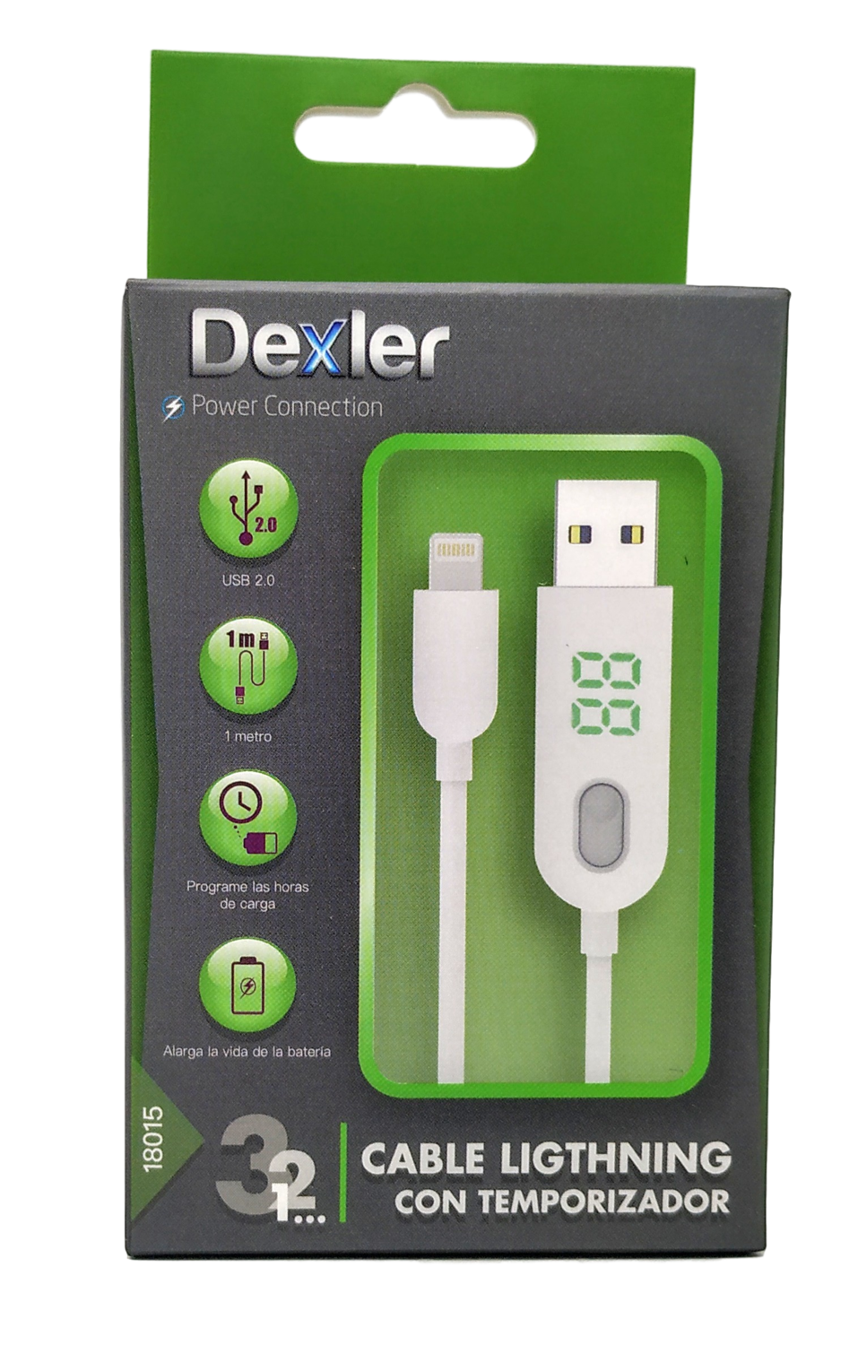 DEXLER CABLE LIGTHNING CON TEMPORIZADOR