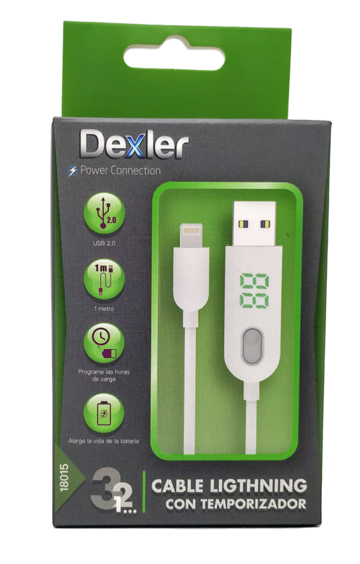 DEXLER CABLE LIGTHNING CON TEMPORIZADOR
