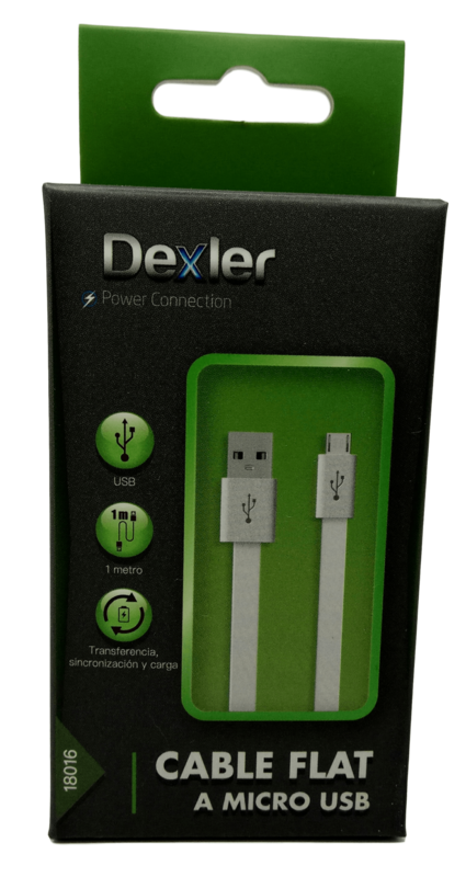 DEXLER CABLE FLAT USB A MICRO USB BLANCO
