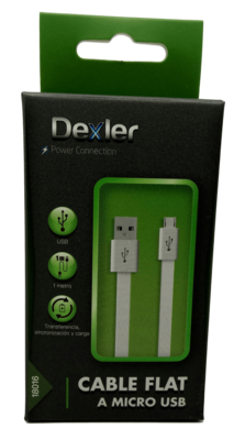DEXLER CABLE FLAT USB A MICRO USB BLANCO