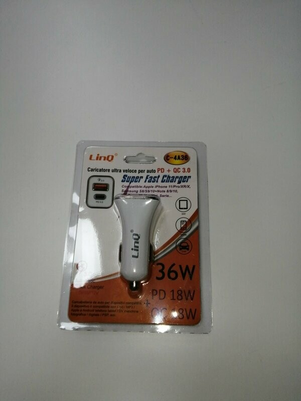 ADAPTADOR RAPIDO PD PARA COCHE 36W