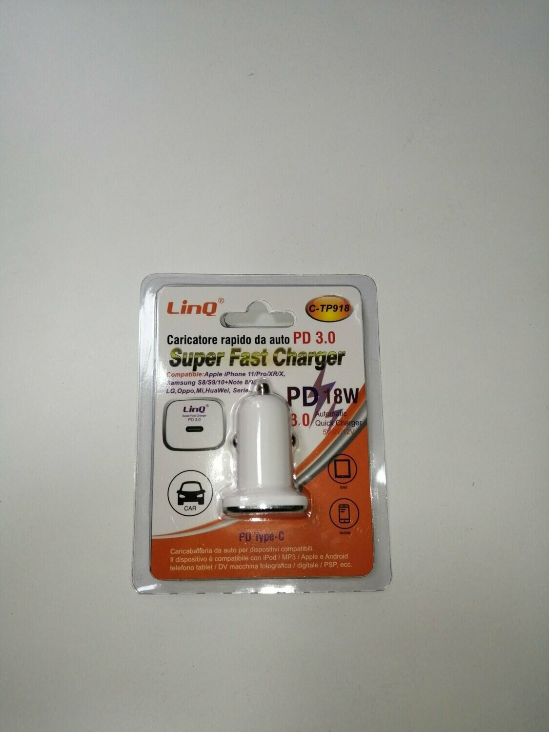 CARGADOR DE COCHE PD RAPIDO 18W