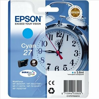 CARTUCHO ORIGINAL EPSON 27 CYAN
