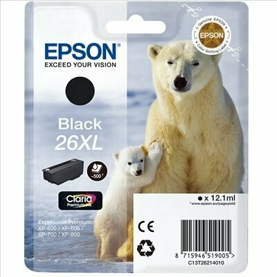 CARTUCHO ORIGINAL EPSON T26XL NEGRO