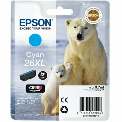 CARTUCHO ORIGINAL EPSON T2632XL CYAN