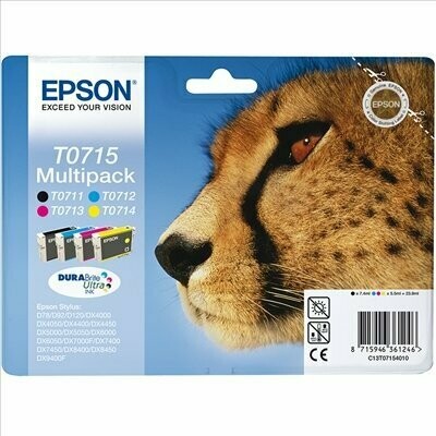 MULTIPACK CARTUCHOS ORIGINALES EPSON T0715 NEGRO - CYAN - MAGENTA - AMARILLO