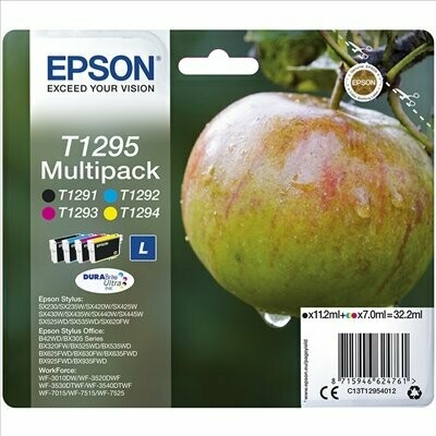 ​MULTIPACK CARTUCHOS ORIGINALES EPSON T1295 NEGRO - CYAN - MAGENTA - AMARILLO