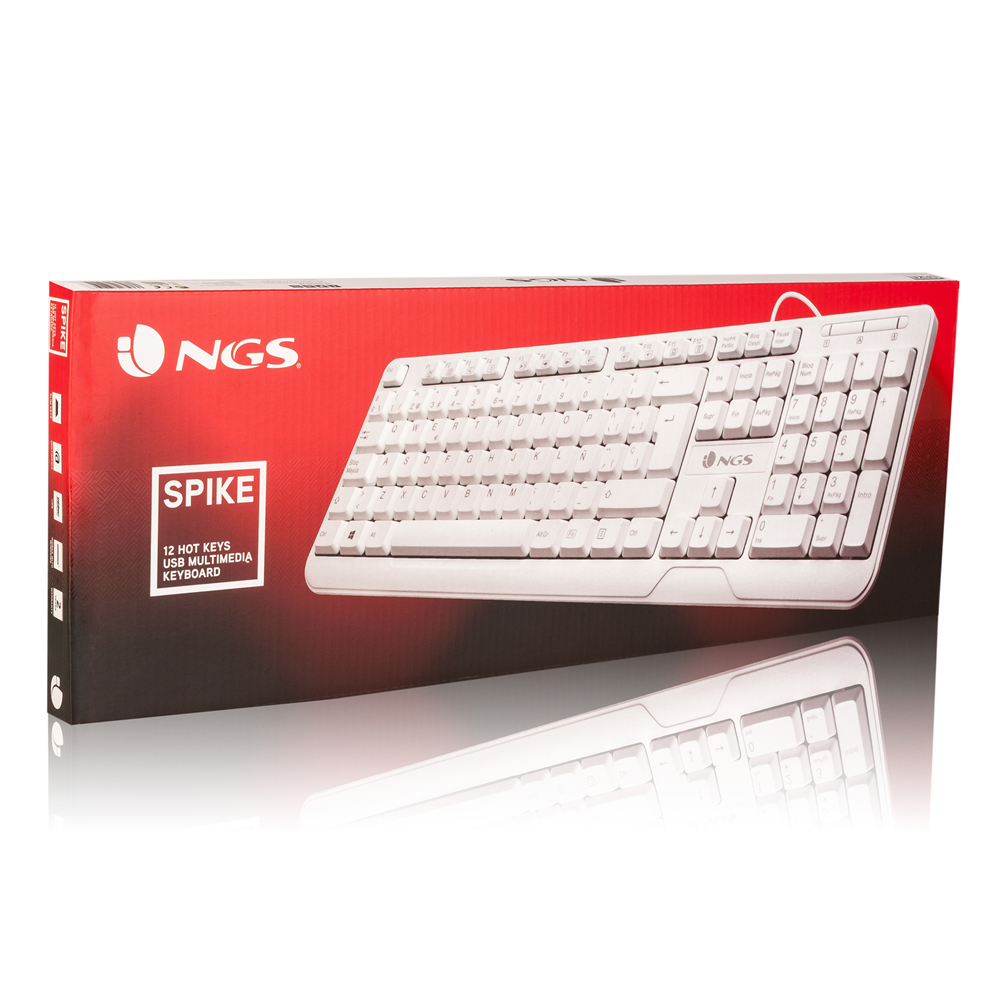TECLADO USB 12 ECLAS MULTIMEDIA BLANCO CON CABLE.