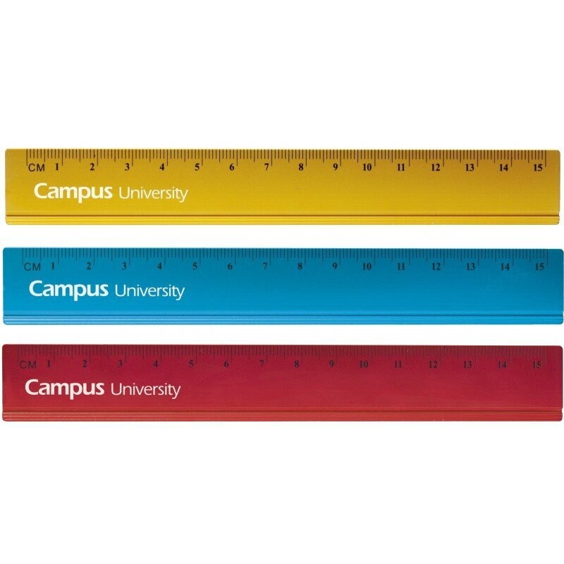 REGLA CAMPUS METALICA 15 CM COLORES.