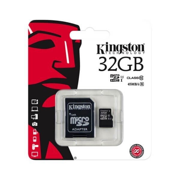 TARJETA DE MEMORIA KINGSTON 32GB CON ADAPTADOR.