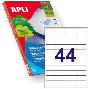 ETIQUETAS BLANCAS ADHESIVAS 48,5X 25,4 25/H 1100U.