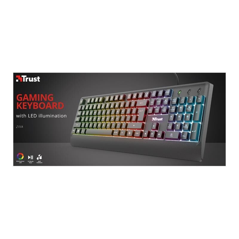 TRUS GAMING ZIVA TECLADO USB-ILUMINACION.