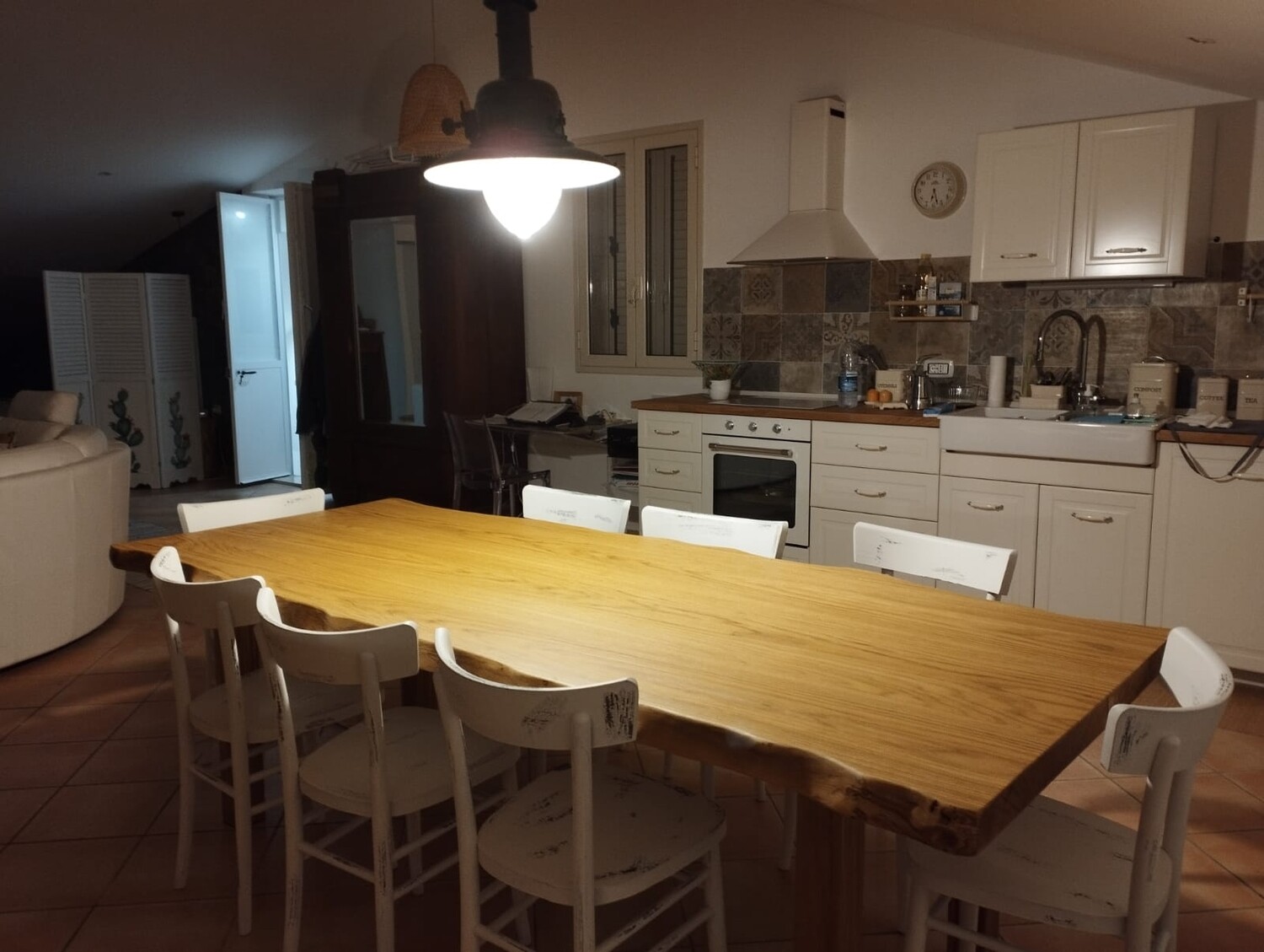 Piano tavolo in legno di rovere