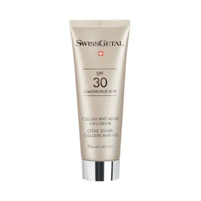 Crème Solaire Cellulaire Anti-Age SPF30 50ml — Protection Totale UVA/UVB/IR & Lumière Bleue | Swiss Made Crème Solaire Cellulaire Anti-Age SPF30 50ml — Protection Totale UVA/UVB/IR & Lumière Bleue | Swiss Made
