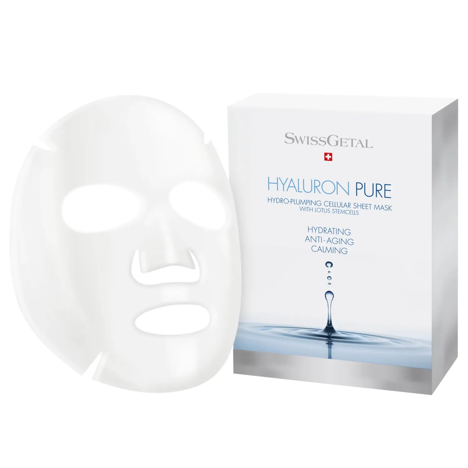 Masque Hyaluron Pure Hydro Repulpant 5 Feuilles — Peau Repulpée en 20 Minutes | Swiss Made