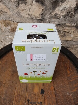 Bag in Box 5 litres rosé "BIO" Le Cigalois