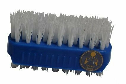 Handwaschbürste Kunststoffkörper, blau, 2 seitig Perlon