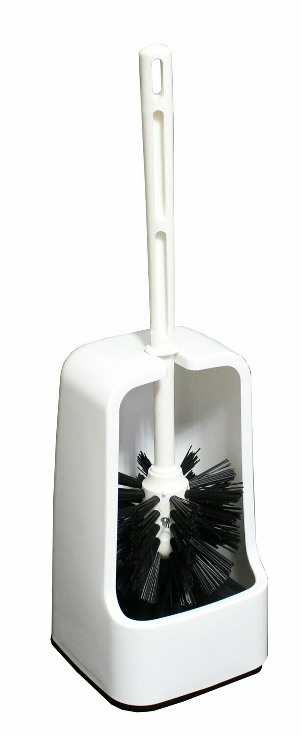 Toilettenbürste incl. Bürstenhalter, rund, schwarzes Elaston