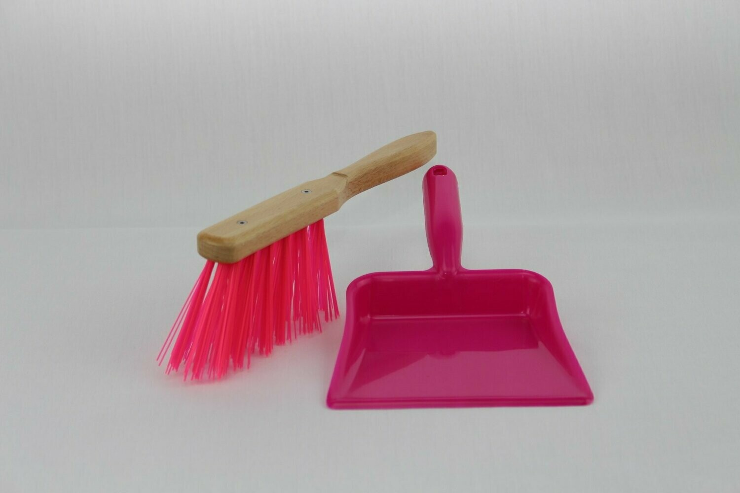 3-teiliges Kinder-Kehrset (Kehrblech, Handfeger, Kinderbesen), Farbe: pink