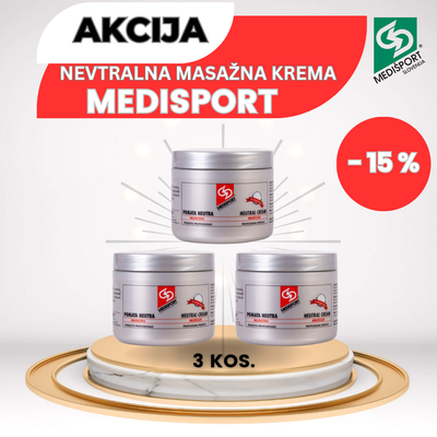 NEVTRALNA MASAŽNA KREMA MEDISPORT -3 kos.