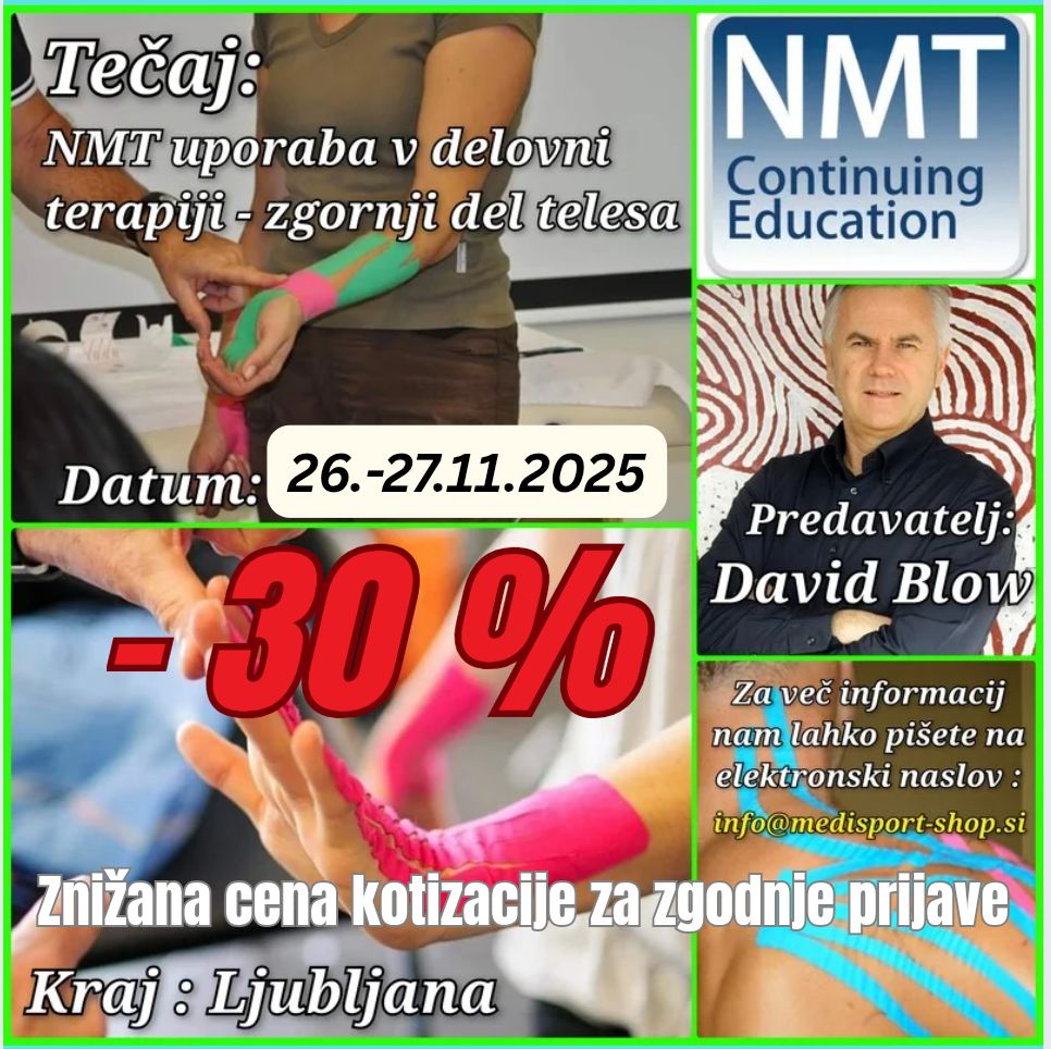 Tečaj NEVRO MIŠIČNI TAPING - NMT zgornji del telesa (26.-27.11.2025, Ljubljana)