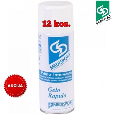 SPREJ ZA HLAJENJE "GELO RAPIDO" 400 ml. - pakiranje 12 kos. SPREJ ZA HLAJENJE "GELO RAPIDO" 400 ml. - pakiranje 12 kos.