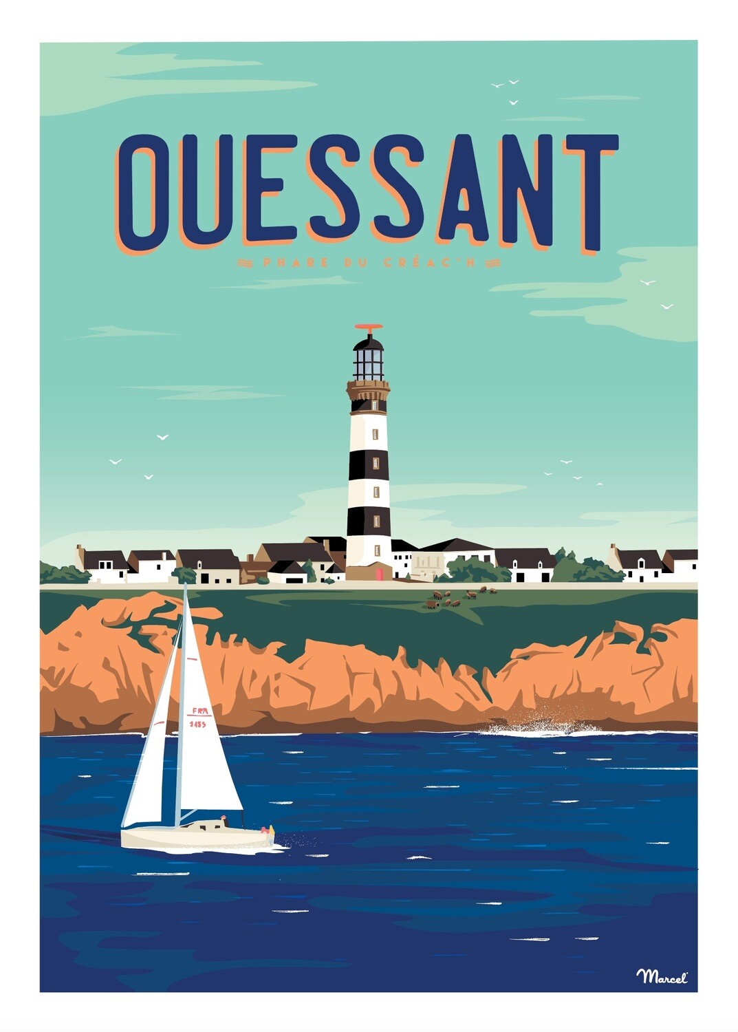 AFFICHE &quot;OUESSANT&quot; 50X70