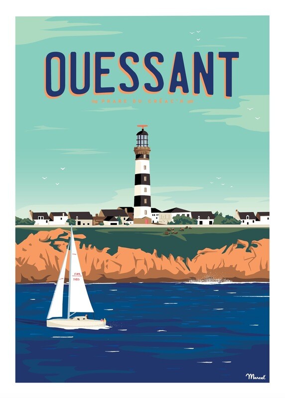 AFFICHE &quot;OUESSANT&quot; 50X70