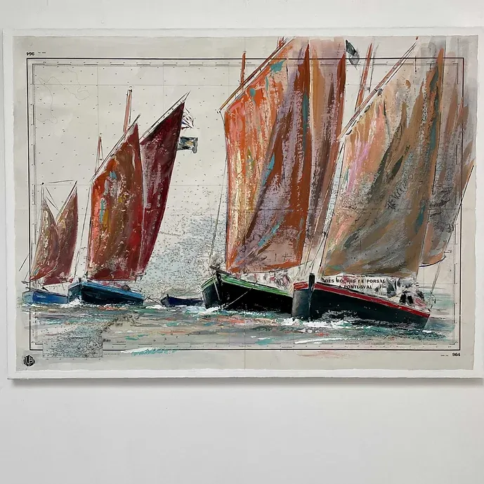 TABLEAU &quot;LES VOILES ROUGES&quot; - 10/24