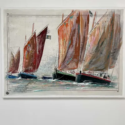 TABLEAU &quot;LES VOILES ROUGES&quot; - 10/24