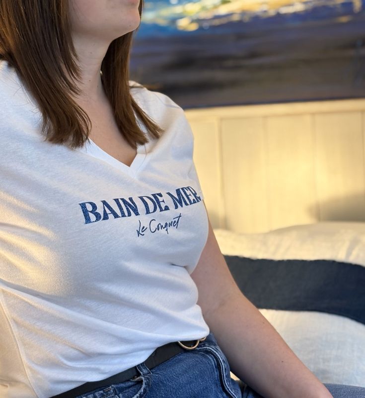T-SHIRT FEMME "BAIN DE MER LE CONQUET"