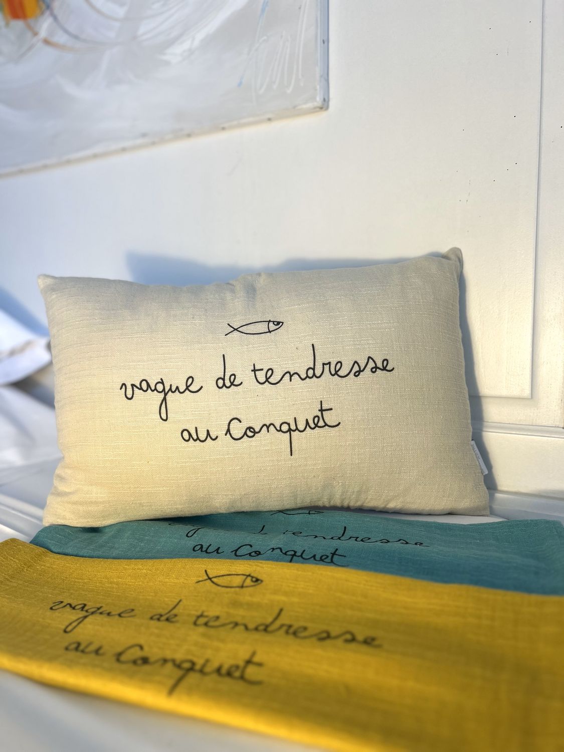 COUSSIN SALOME 30X50 &quot;VAGUE DE TENDRESSE AU CONQUET&quot;