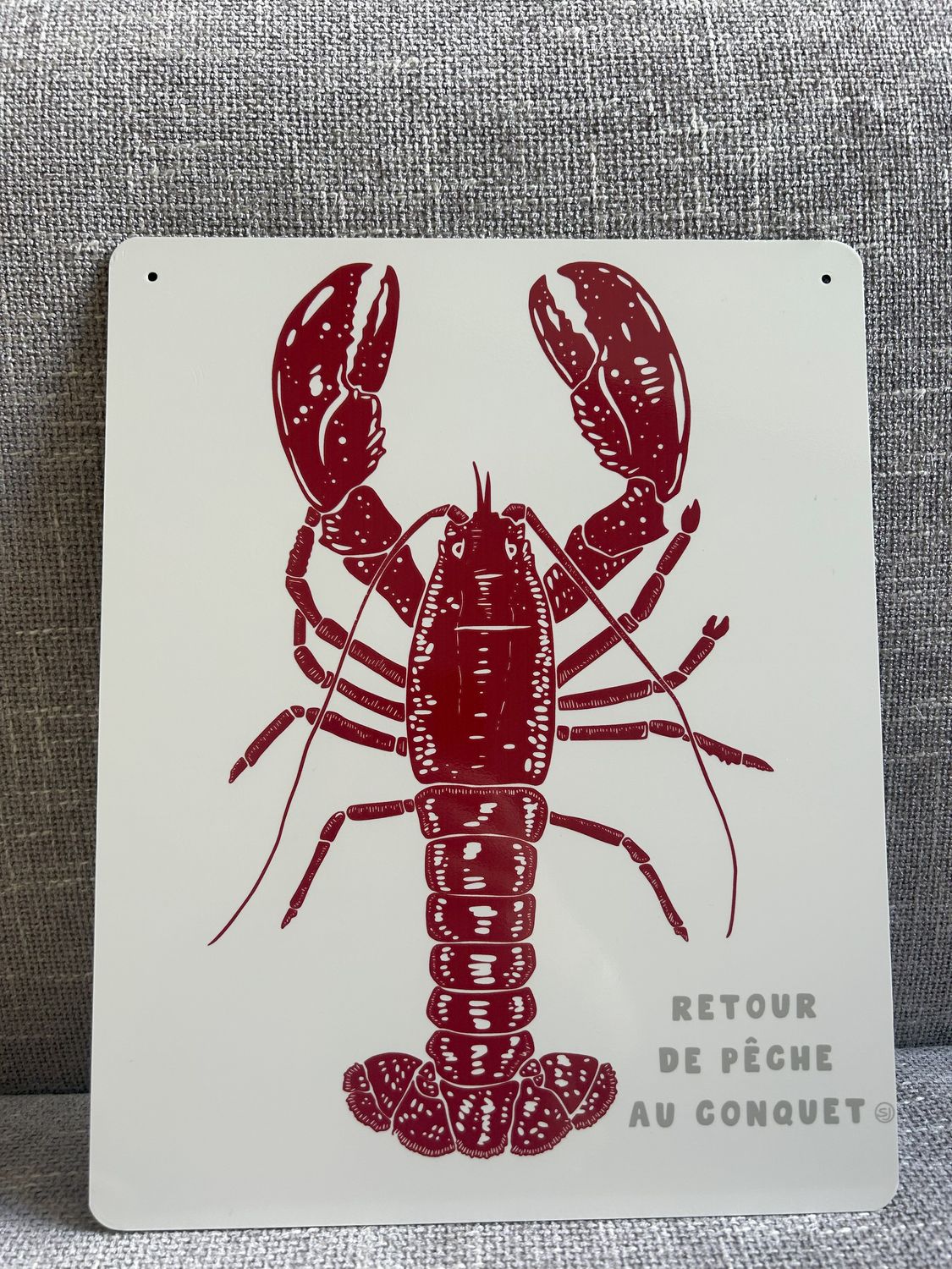 PLAQUE MESSAGE &quot;RETOUR DE PECHE AU CONQUET&quot;