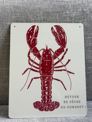 PLAQUE MESSAGE &quot;RETOUR DE PECHE AU CONQUET&quot;