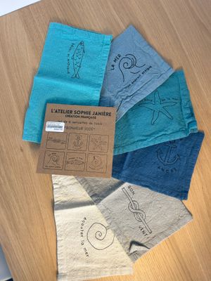SERVIETTES 30X30 &quot;BONHEUR IODE&quot; X6