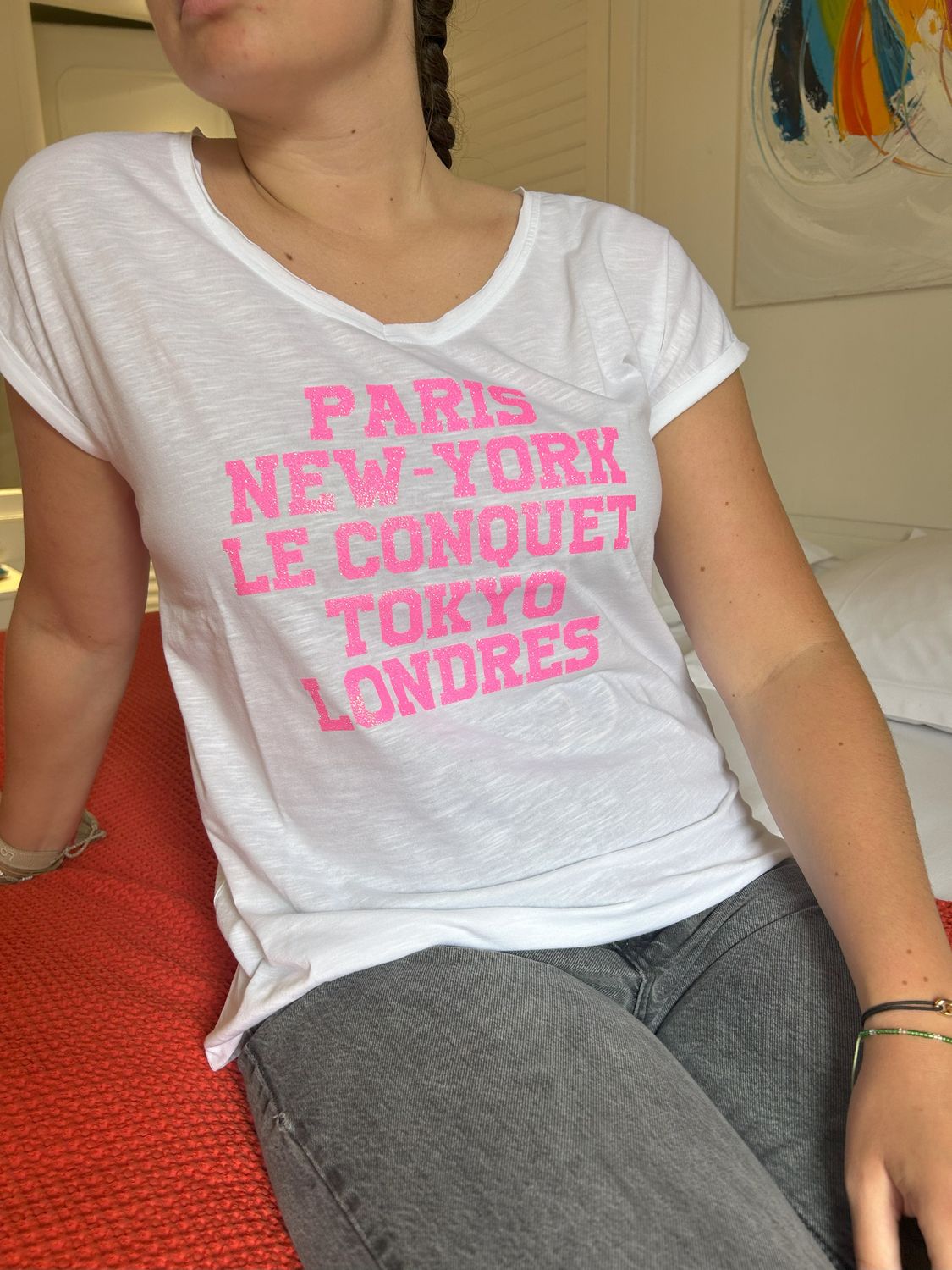 T-SHIRT TAL &quot;PARIS NY LE CONQUET&quot;