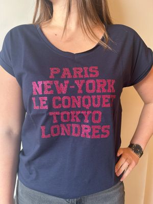 T-SHIRT TAL &quot;PARIS NY LE CONQUET&quot;