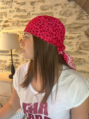 FOULARD FELIX LEOPARD ROSE