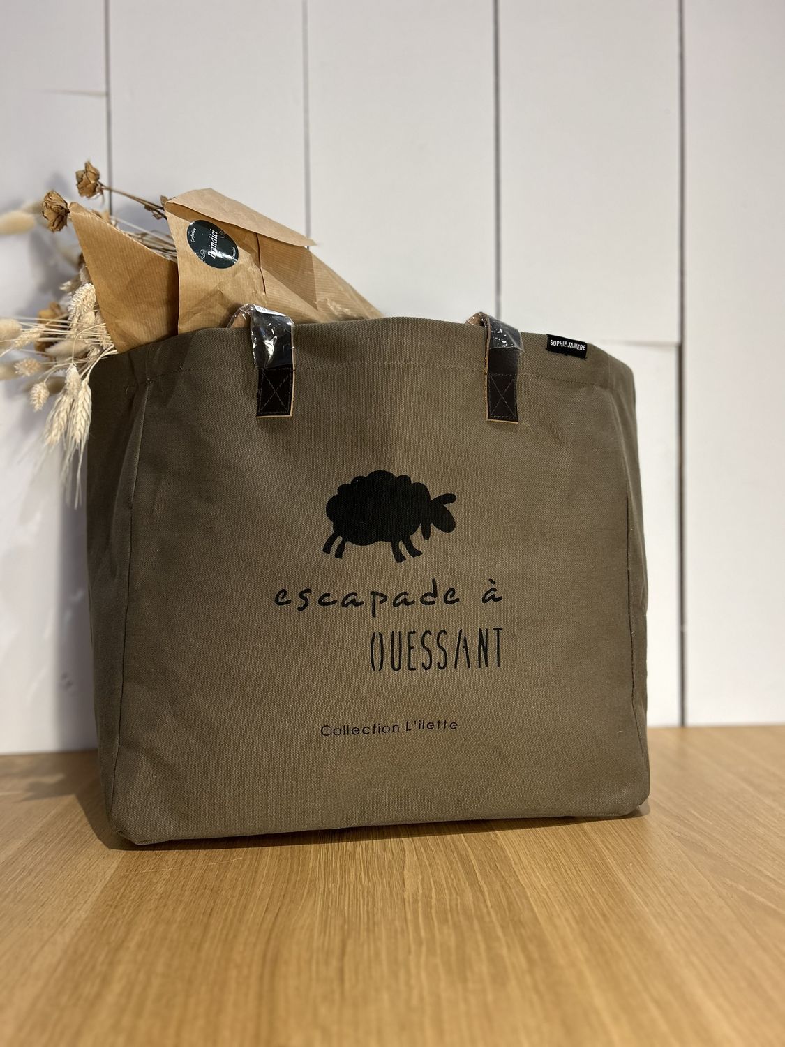 SAC COTON/CUIR PERSONNALISÉ "OUESSANT"