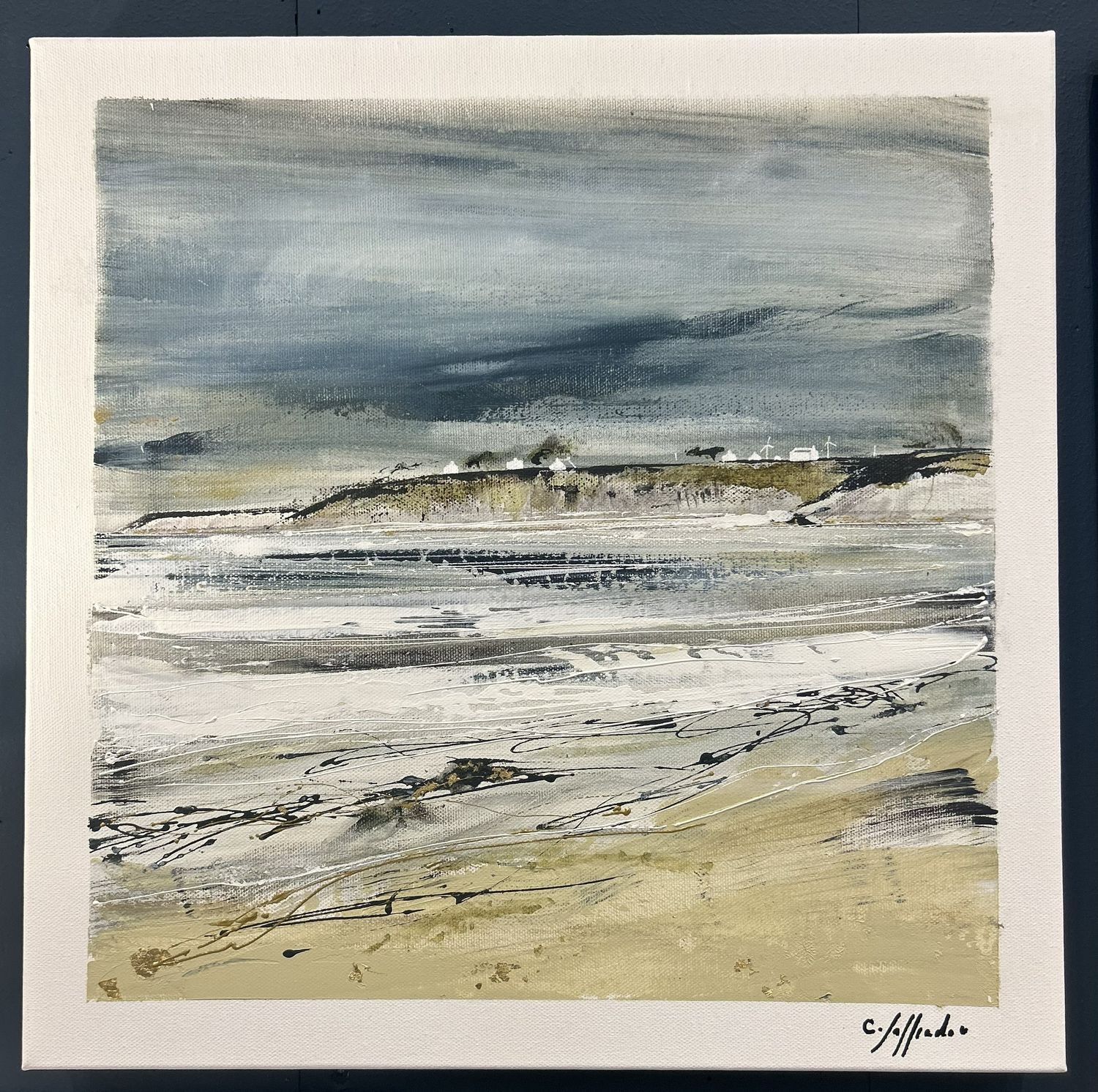 TABLEAU &quot;LES BLANCS SABLONS&quot; 40X40- 122718