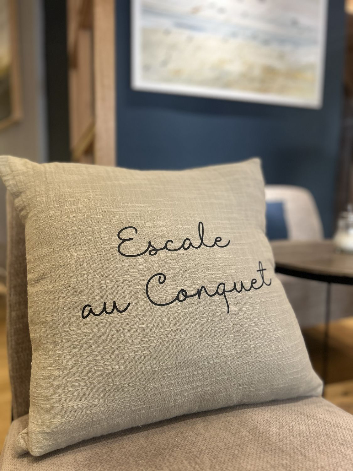 COUSSIN PERSONNALISÉ 45X45 "ESCALE AU CONQUET"
