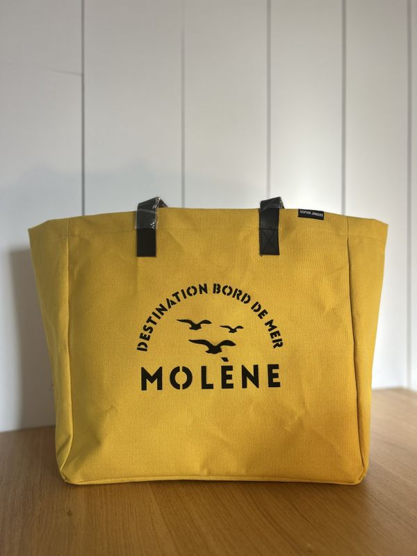 SAC COTON/CUIR "DESTINATION BORD DE MER MOLÈNE"
