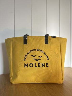 SAC COTON/CUIR "DESTINATION BORD DE MER MOLÈNE"