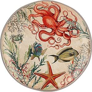 PLAT ROND 42CM  - FONDS MARINS