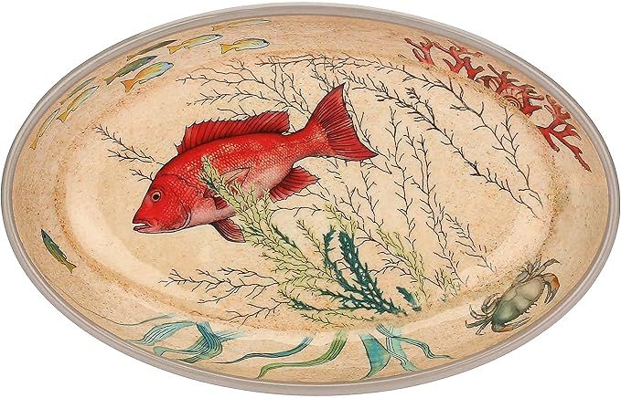 PLAT OVAL 24X15 - FONDS MARINS