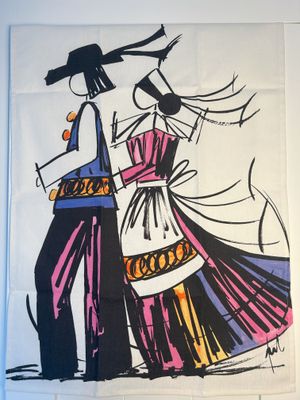 TORCHON "NOCE BRETONNE ROSE" - FRED