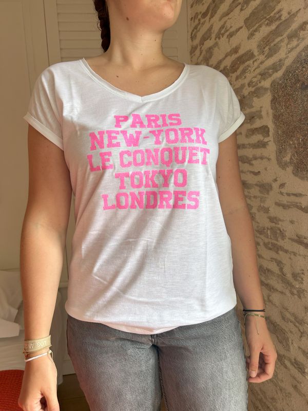 T-SHIRT FEMME "PARIS NY LE CONQUET"