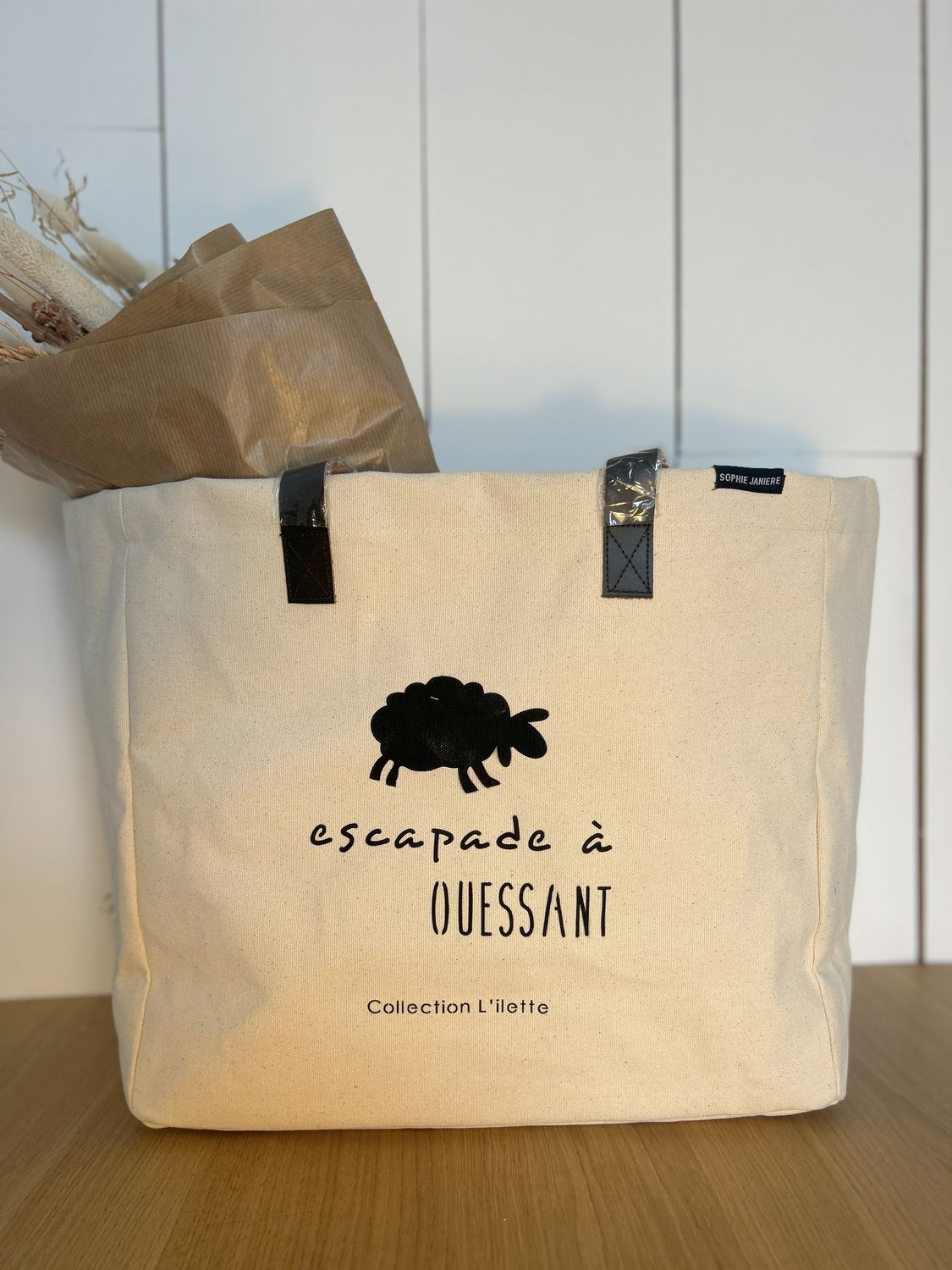 SAC COTON/CUIR PERSONNALISÉ "OUESSANT" SAC COTON/CUIR PERSONNALISÉ "OUESSANT"