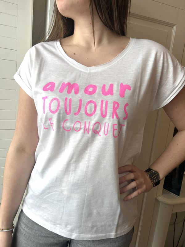 T-SHIRT FEMME "AMOUR TOUJOURS LE CONQUET"