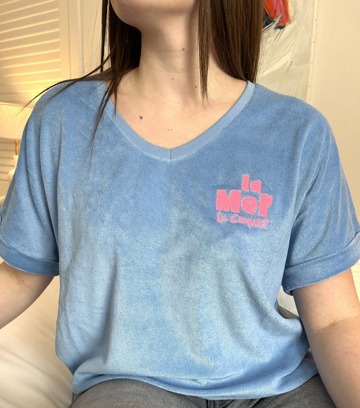 T-SHIRT FEMME ÉPONGE "LA MER LE CONQUET"